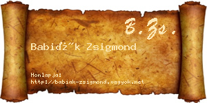 Babiák Zsigmond névjegykártya