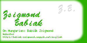 zsigmond babiak business card