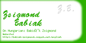 zsigmond babiak business card